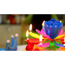 rotating music lotus flower candles for birthday party